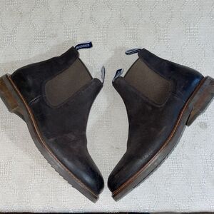 Rhodes Huxley Mens Chelsea Boots Size 8.5 M Dark Brown Suede Going Out Party